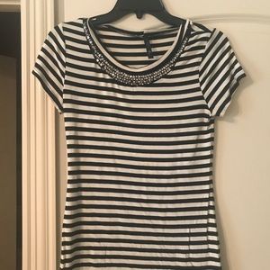 Jeweled collar shirt